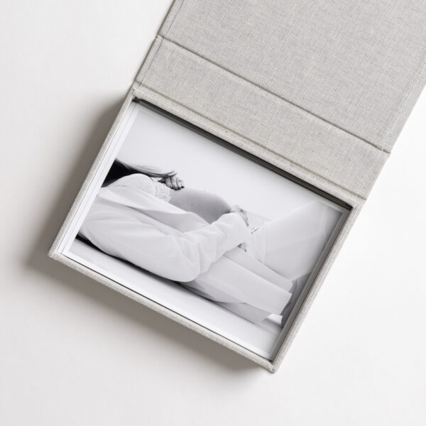 Boite de rangement photo en lin